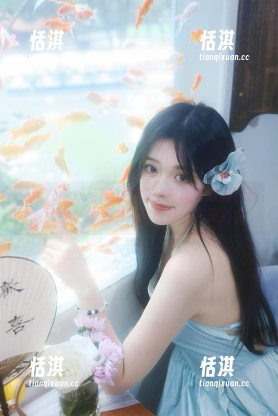 兔玩映画双马尾的白色居家服全套高清图片大全，感受清新与纯真的完美结合